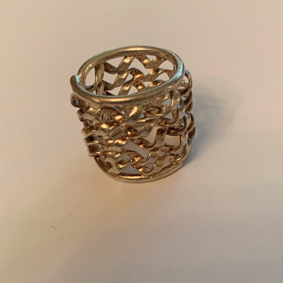 Handmade Sterling Silver Adjustable Ring Sz 6.5 - Picture 3 of 4